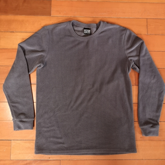 32 Degrees Heat Gray Soft Fleece Long Sleeve Pull on Crew Neck Stretch Size: M - Picture 2 of 11